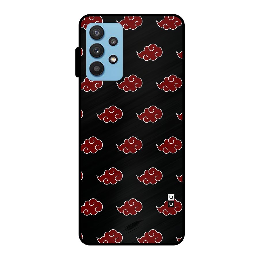 Naruto Akatsuki Pattern Metal Back Case for Galaxy M32 5G