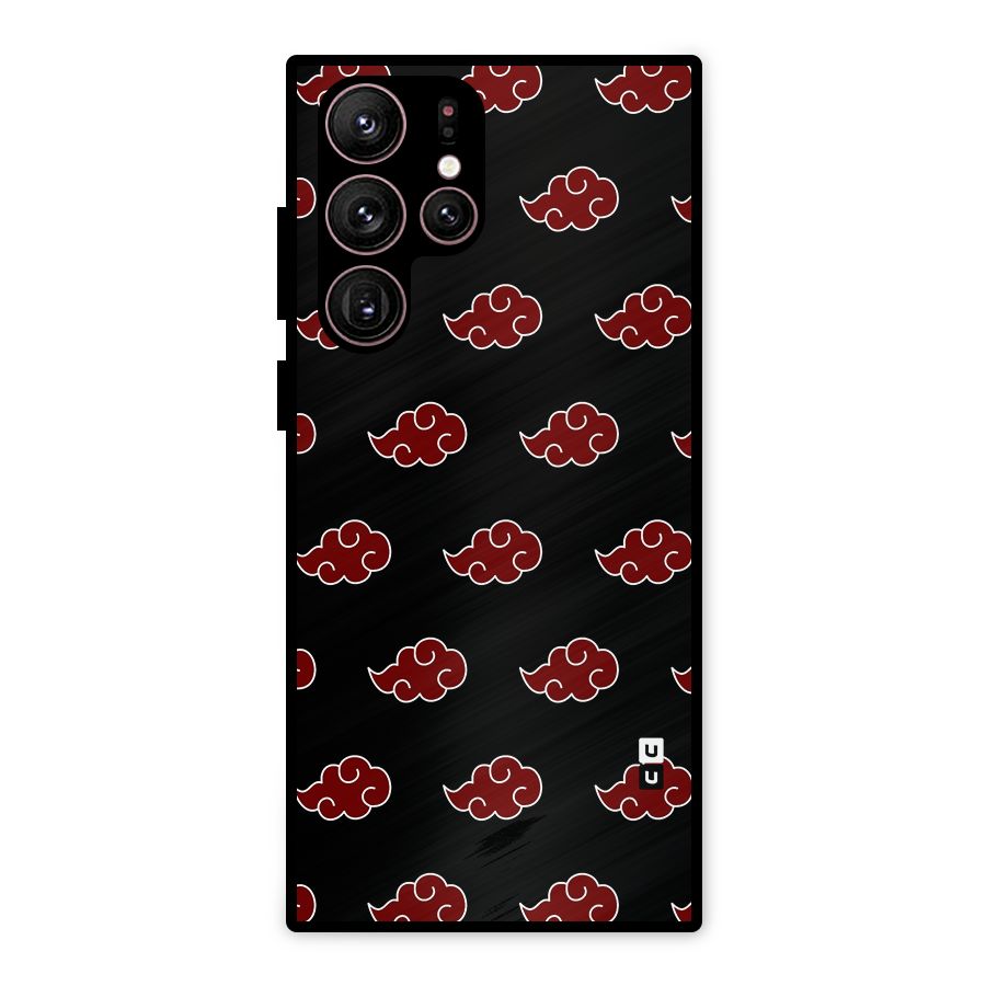 Naruto Akatsuki Pattern Metal Back Case for Galaxy S22 Ultra 5G