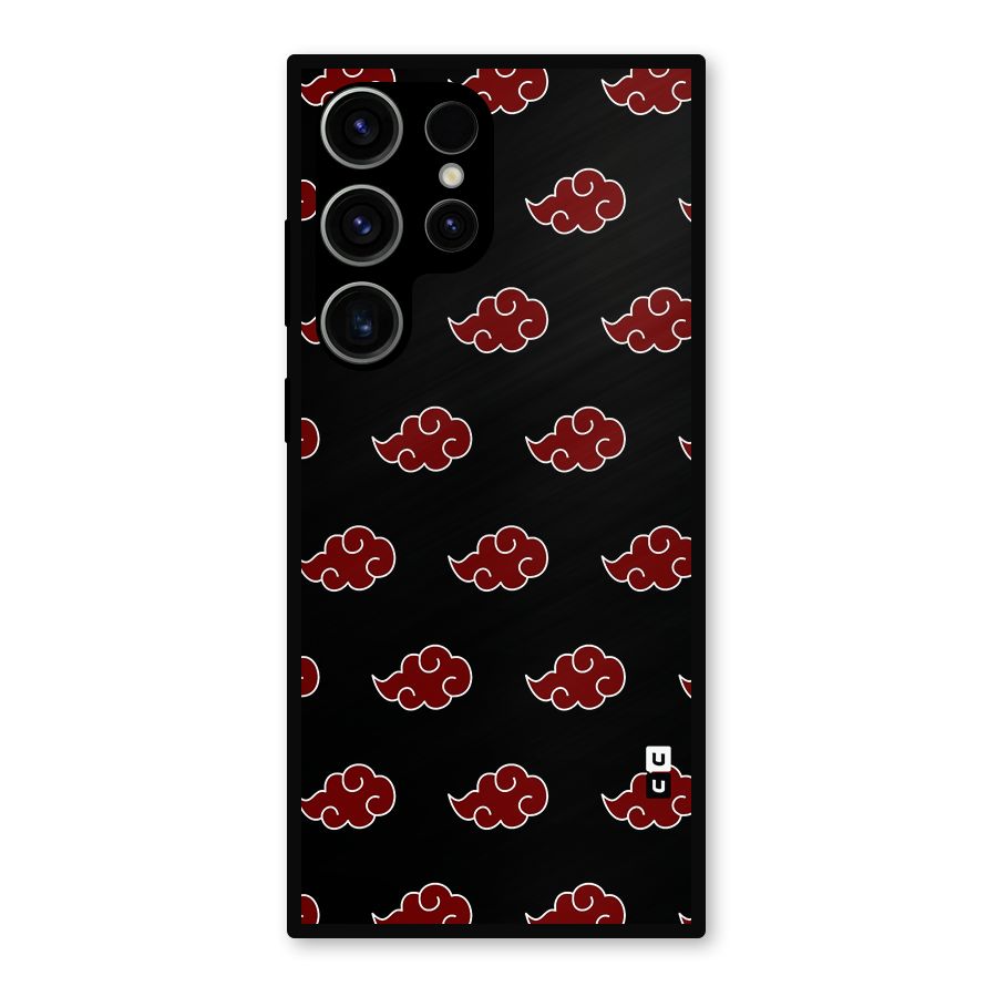 Naruto Akatsuki Pattern Metal Back Case for Galaxy S23 Ultra
