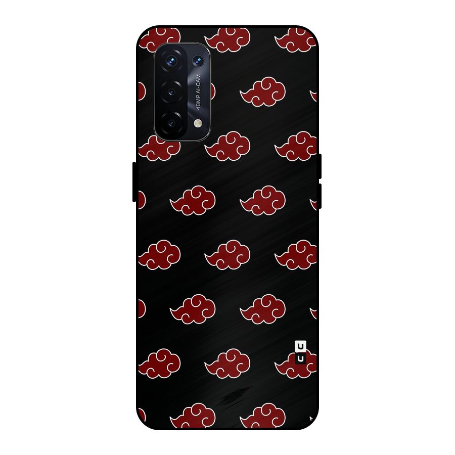 Naruto Akatsuki Pattern Metal Back Case for Oppo A74 5G