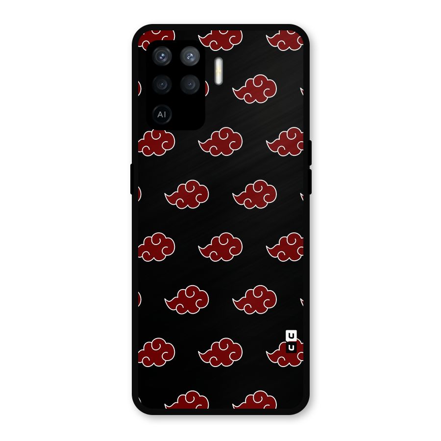 Naruto Akatsuki Pattern Metal Back Case for Oppo F19 Pro