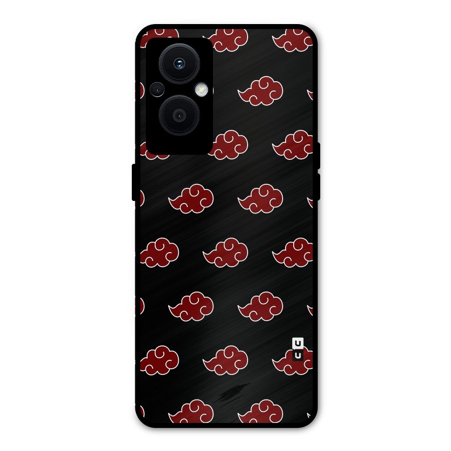 Naruto Akatsuki Pattern Metal Back Case for Oppo F21s Pro 5G