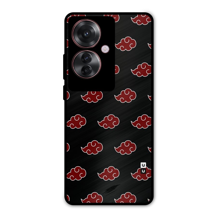 Naruto Akatsuki Pattern Metal Back Case for Oppo F25 Pro