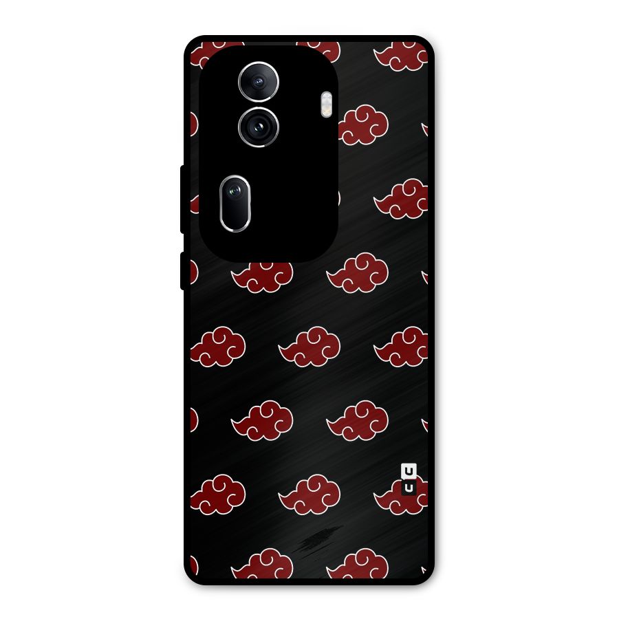 Naruto Akatsuki Pattern Metal Back Case for Oppo Reno11 Pro 5G