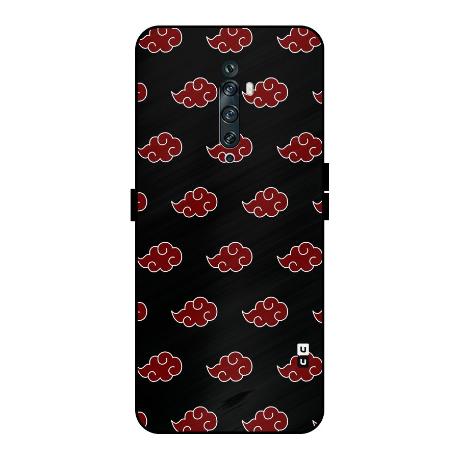 Naruto Akatsuki Pattern Metal Back Case for Oppo Reno2 F