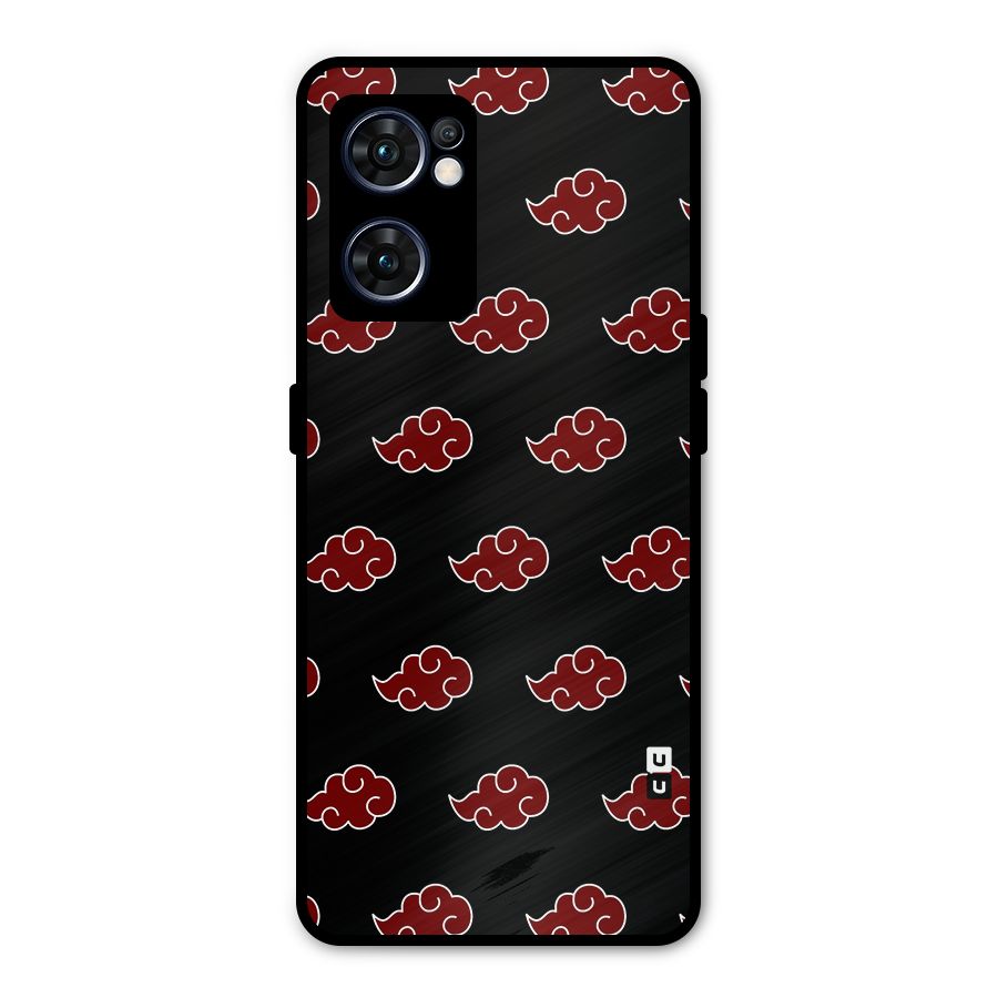 Naruto Akatsuki Pattern Metal Back Case for Oppo Reno7 5G