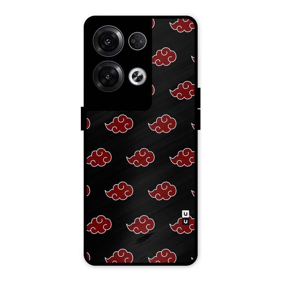Naruto Akatsuki Pattern Metal Back Case for Oppo Reno8 Pro 5G