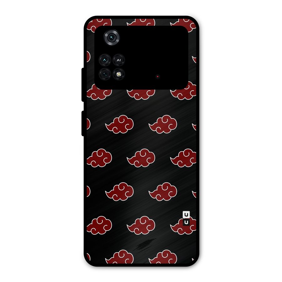 Naruto Akatsuki Pattern Metal Back Case for Poco M4 Pro 4G