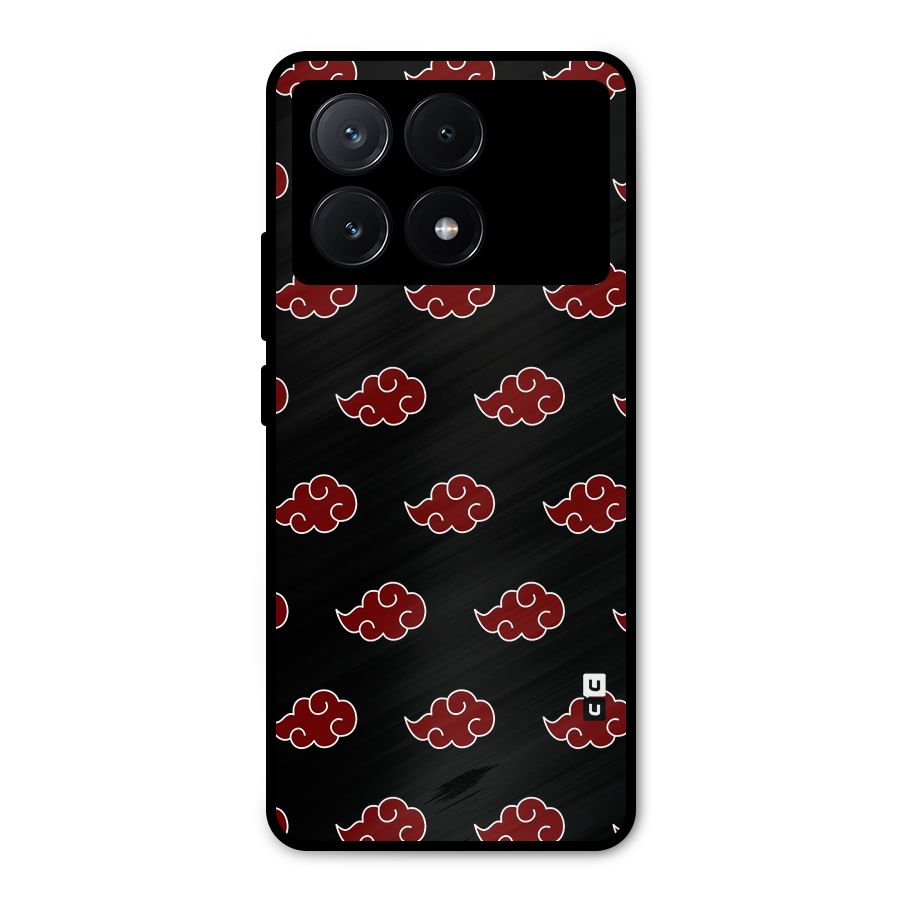 Naruto Akatsuki Pattern Metal Back Case for Poco X6 Pro