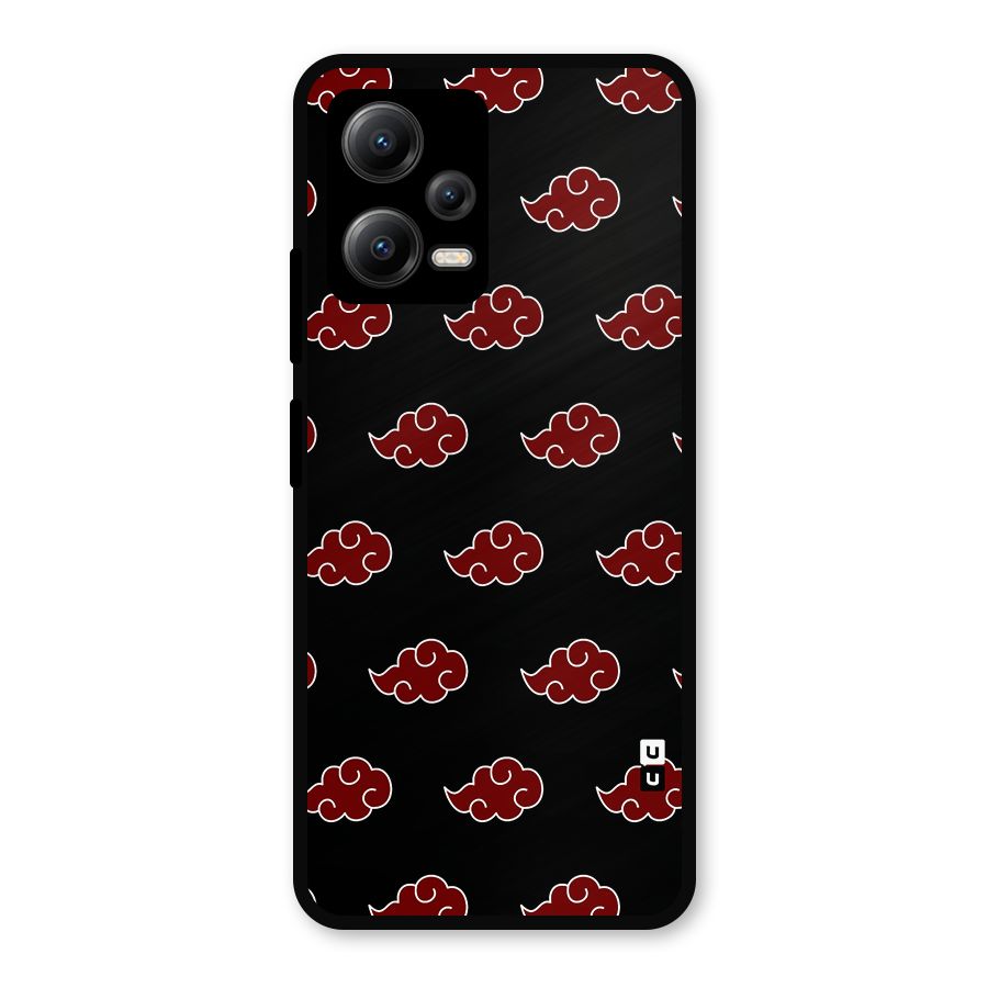 Naruto Akatsuki Pattern Metal Back Case for Redmi Note 12 5G