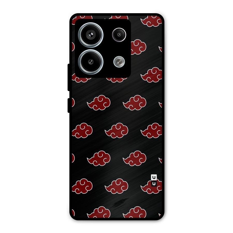 Naruto Akatsuki Pattern Metal Back Case for Redmi Note 13 Pro 5G