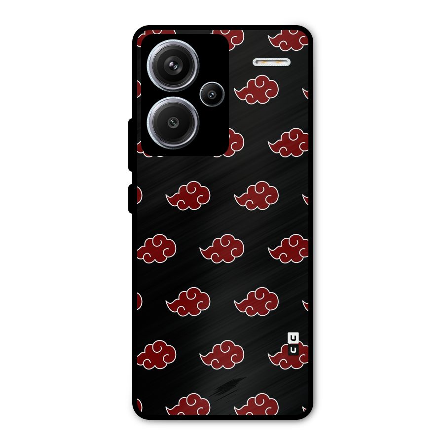 Naruto Akatsuki Pattern Metal Back Case for Redmi Note 13 Pro Plus