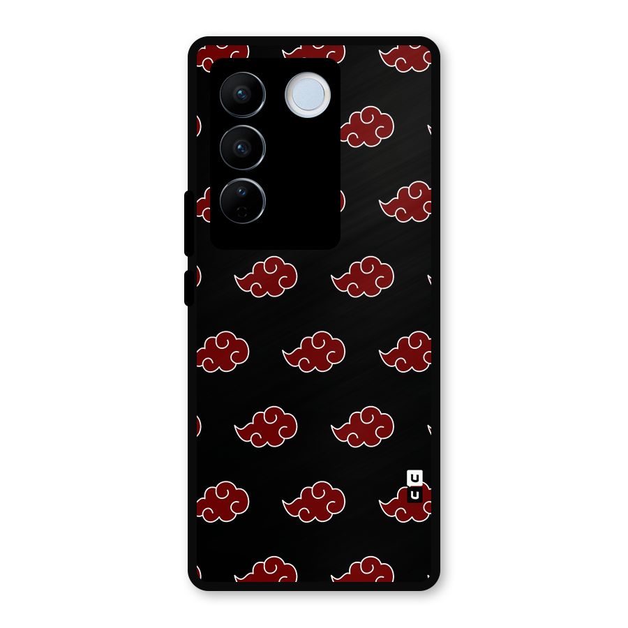 Naruto Akatsuki Pattern Metal Back Case for Vivo V27 Pro
