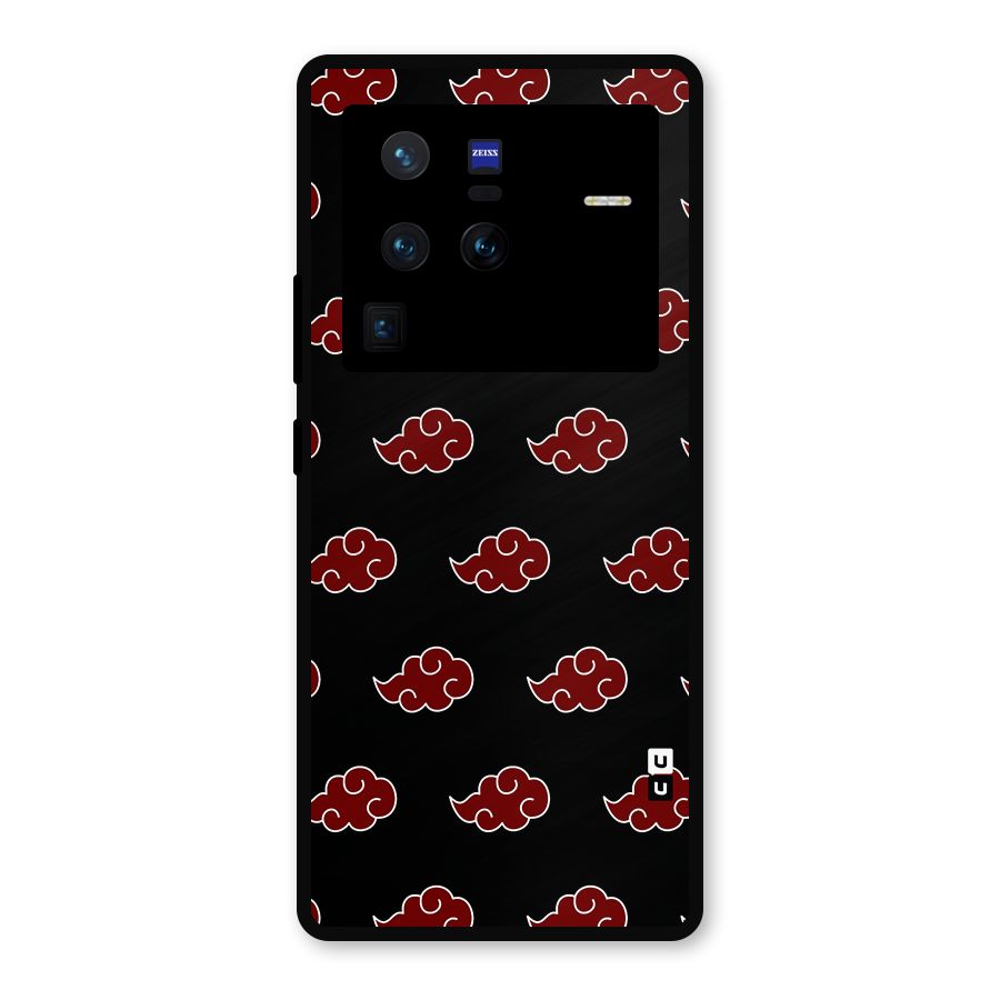Naruto Akatsuki Pattern Metal Back Case for Vivo X80 Pro