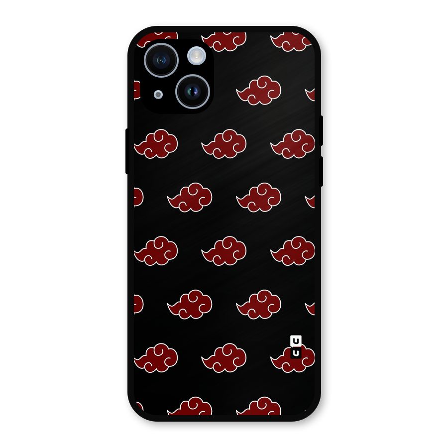 Naruto Akatsuki Pattern Metal Back Case for iPhone 14
