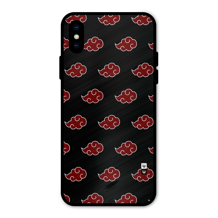 Naruto Akatsuki Pattern Metal Back Case for iPhone X