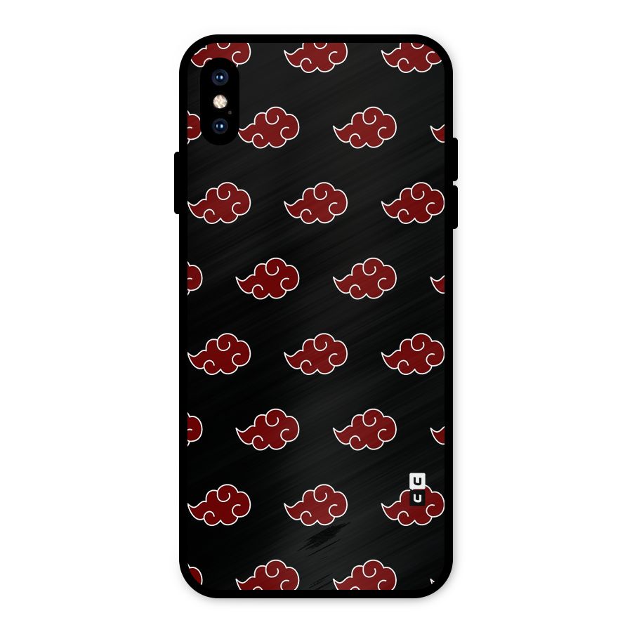 Naruto Akatsuki Pattern Metal Back Case for iPhone XS Max