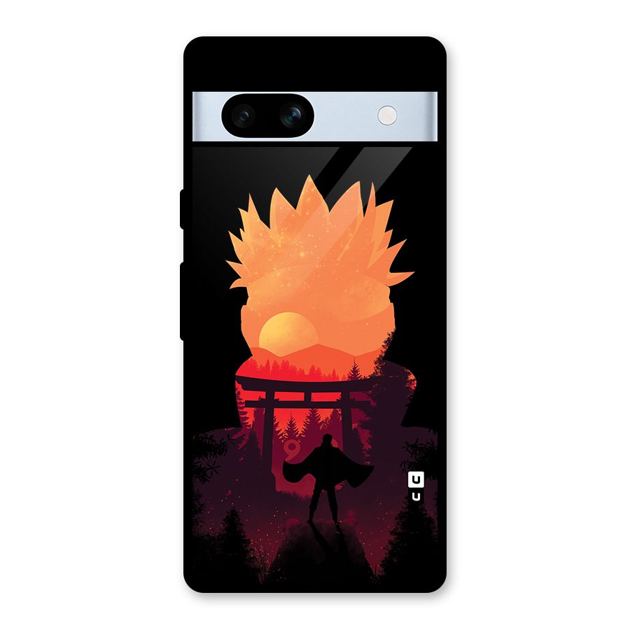 Naruto Anime Sunset Art Glass Back Case for Google Pixel 7a
