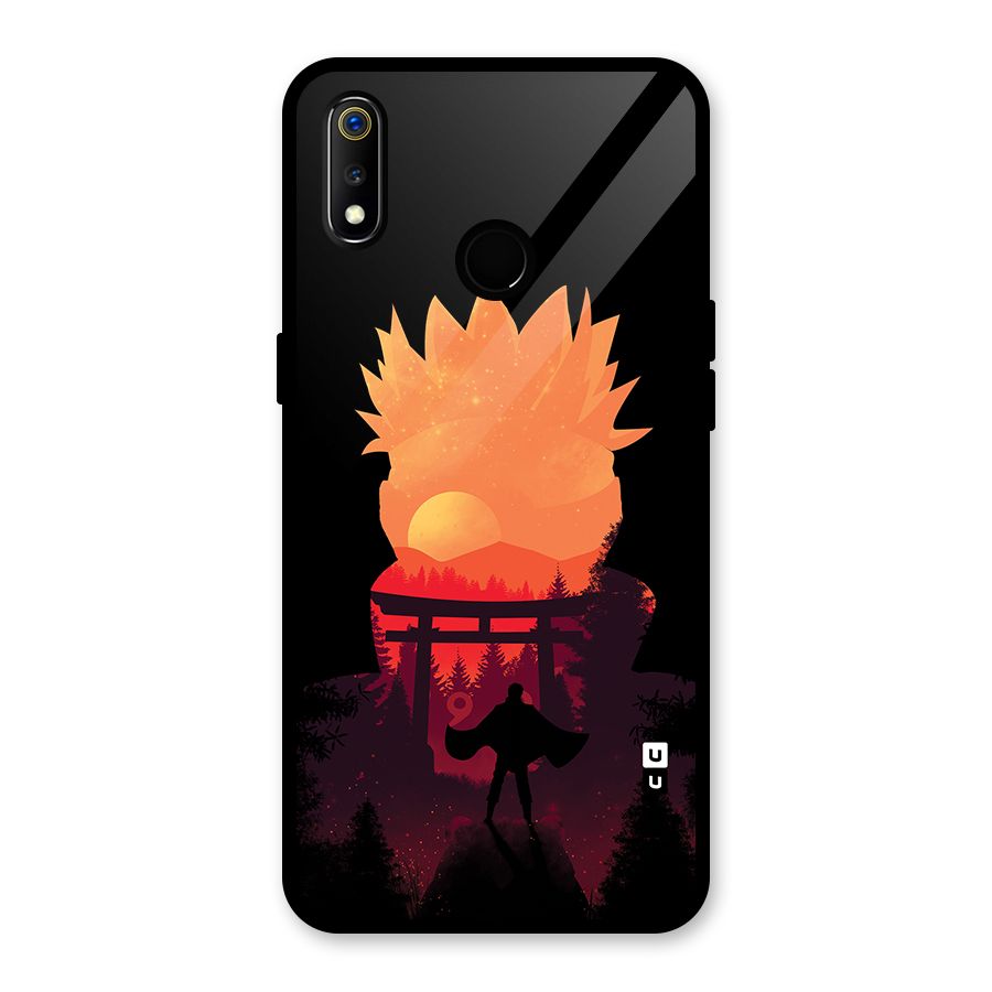 Naruto Anime Sunset Art Glass Back Case for Realme 3i