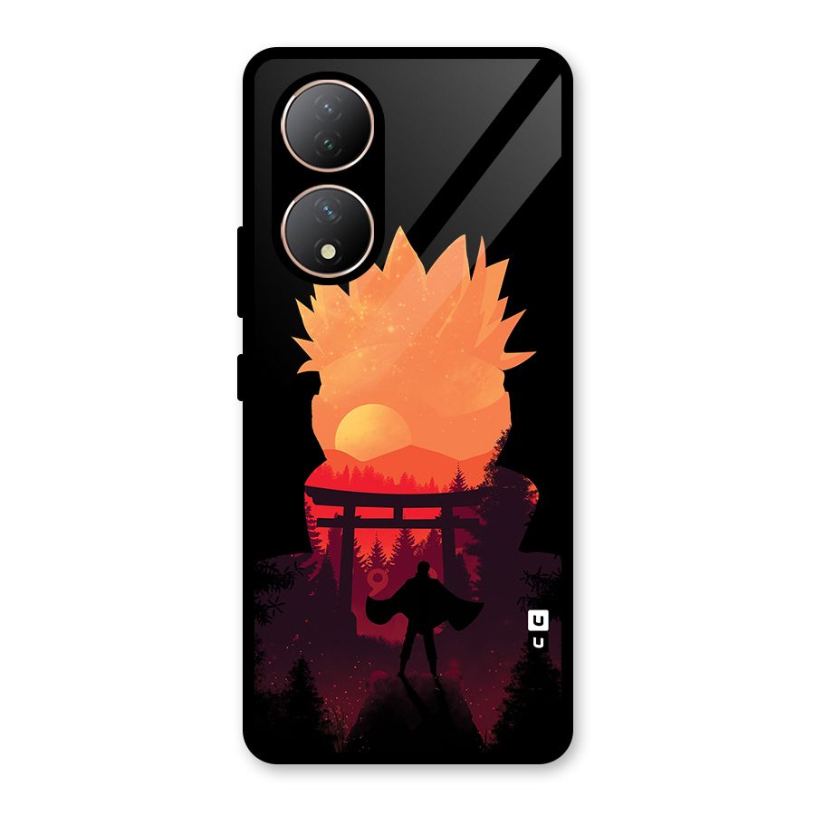 Naruto Anime Sunset Art Glass Back Case for Vivo T2