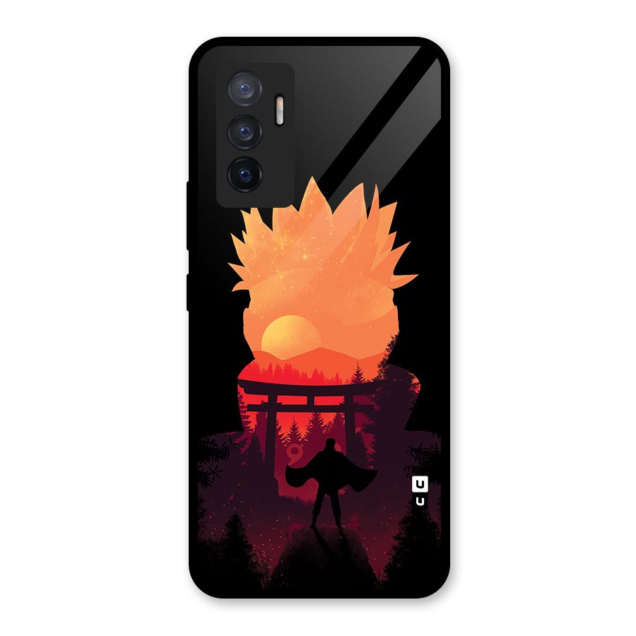 Naruto Anime Sunset Art Glass Back Case for Vivo V23e