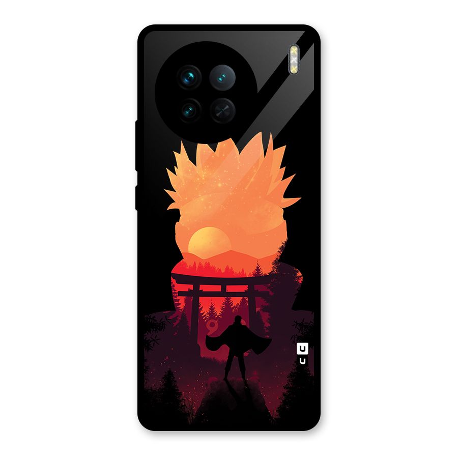 Naruto Anime Sunset Art Glass Back Case for Vivo X90