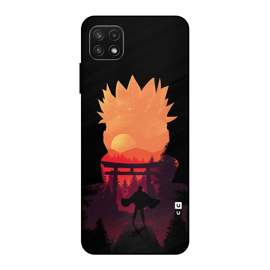 Naruto Anime Sunset Art Metal Back Case for Galaxy A22 5G