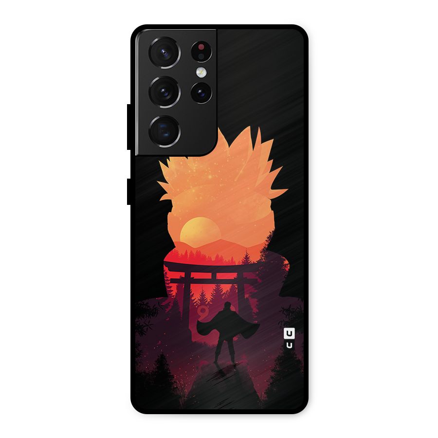 Naruto Anime Sunset Art Metal Back Case for Galaxy S21 Ultra 5G