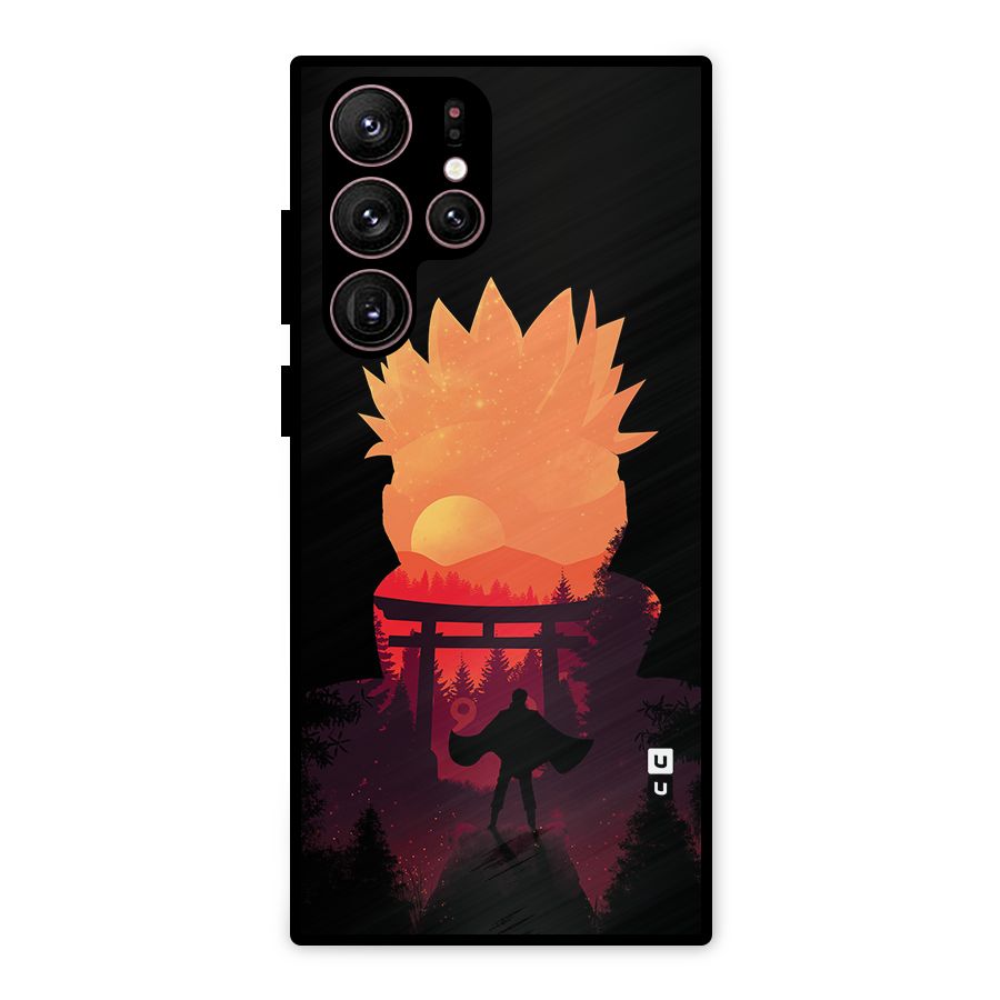 Naruto Anime Sunset Art Metal Back Case for Galaxy S22 Ultra 5G