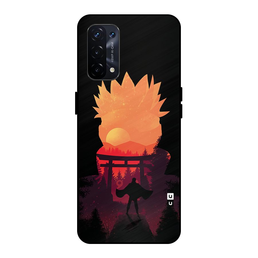 Naruto Anime Sunset Art Metal Back Case for Oppo A74 5G