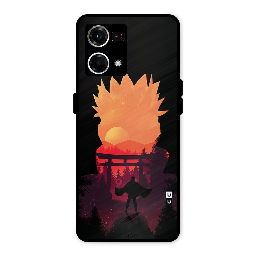 Naruto Anime Sunset Art Metal Back Case for Oppo F21 Pro 4G
