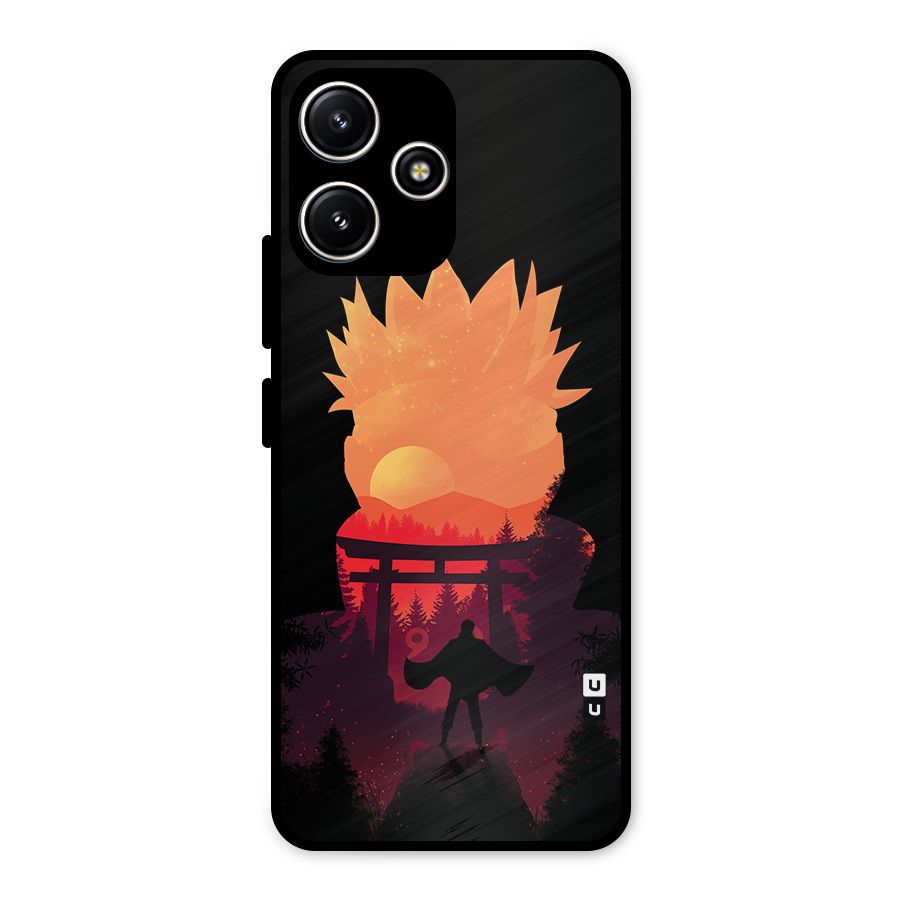Naruto Anime Sunset Art Metal Back Case for Poco M6 Pro