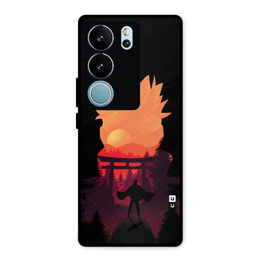 Naruto Anime Sunset Art Metal Back Case for Vivo V29 Pro