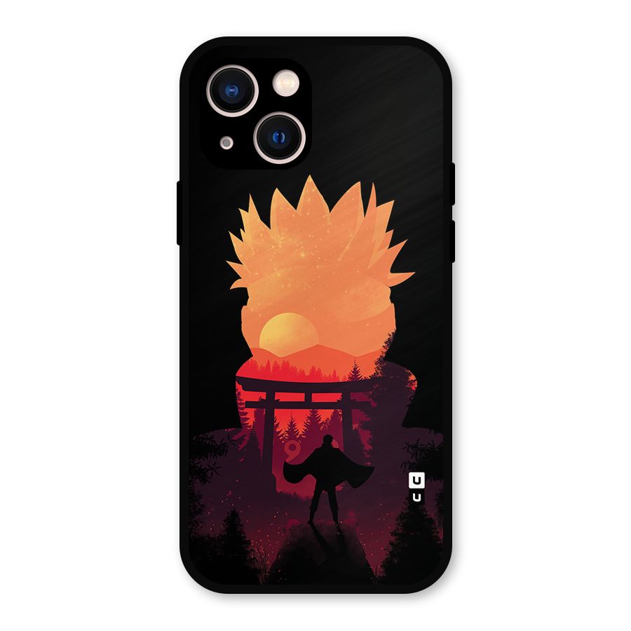Naruto Anime Sunset Art Metal Back Case for iPhone 13