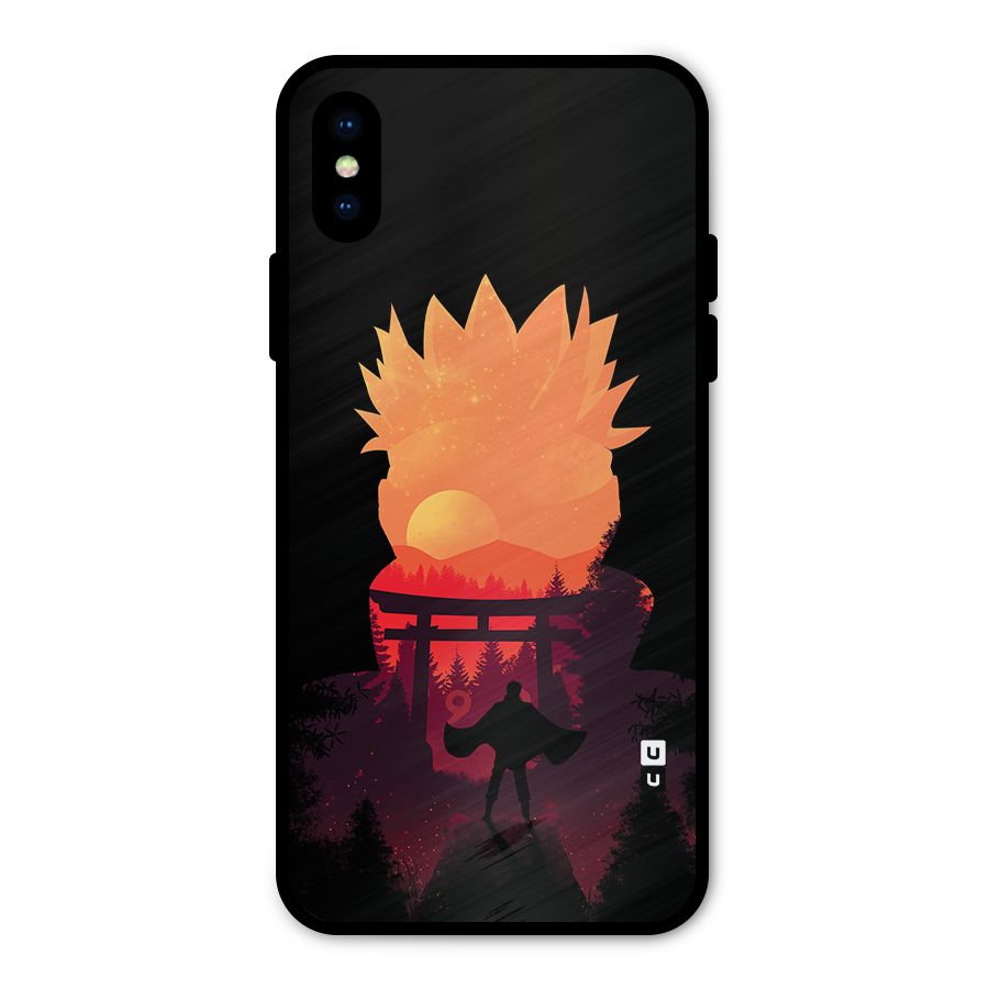 Naruto Anime Sunset Art Metal Back Case for iPhone XS