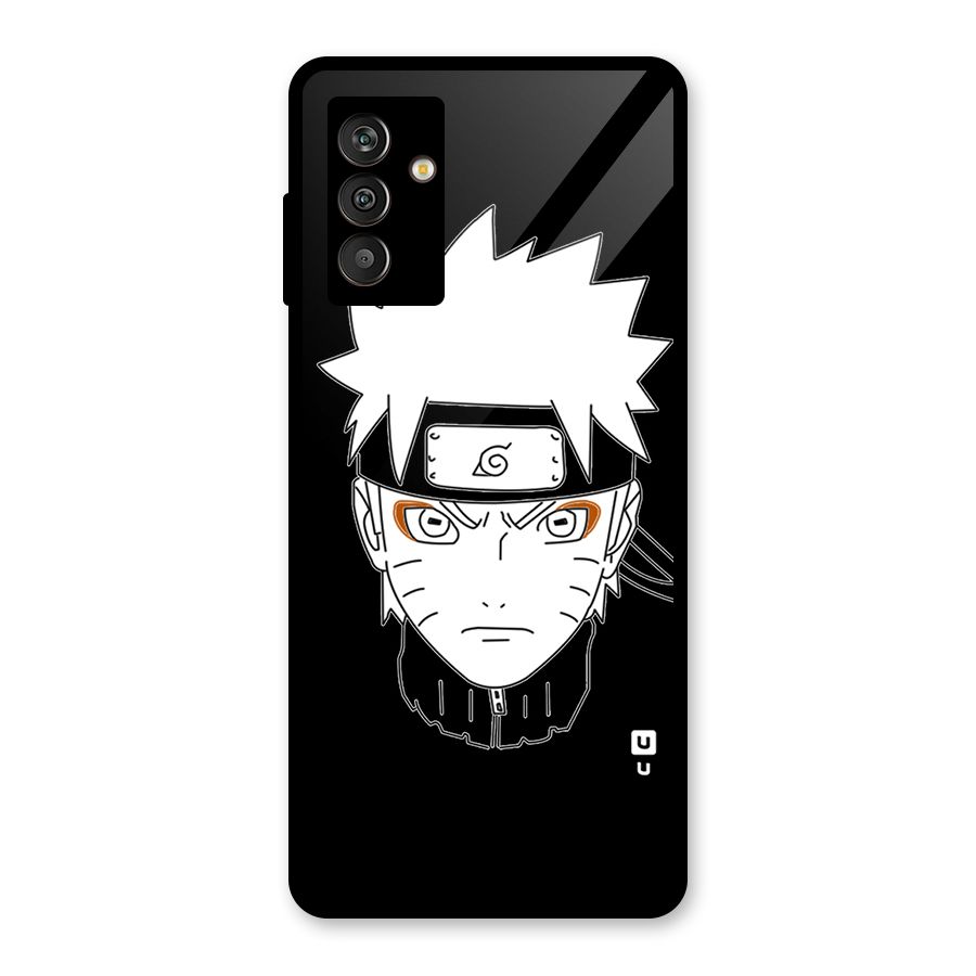 Naruto Black and White Art Glass Back Case for Galaxy M13