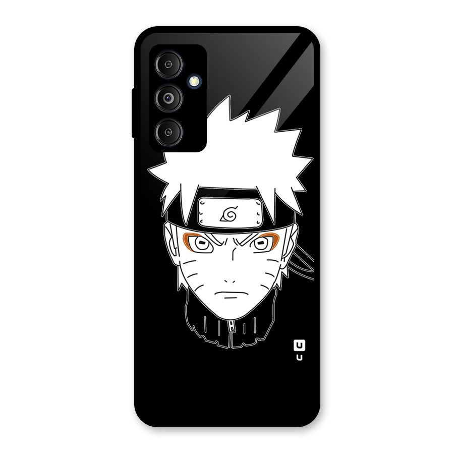 Naruto Black and White Art Glass Back Case for Galaxy M14 5G