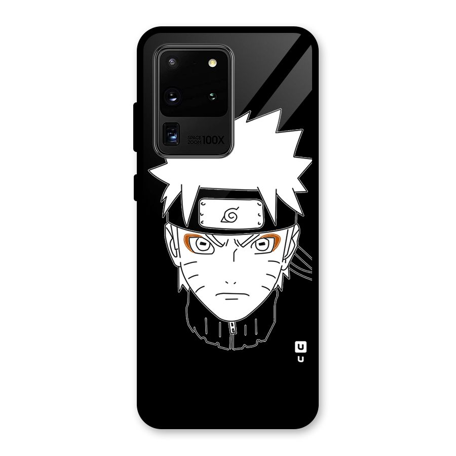 Naruto Black and White Art Glass Back Case for Galaxy S20 Ultra