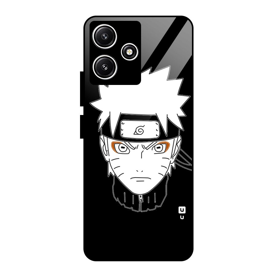 Naruto Black and White Art Glass Back Case for Poco M6 Pro