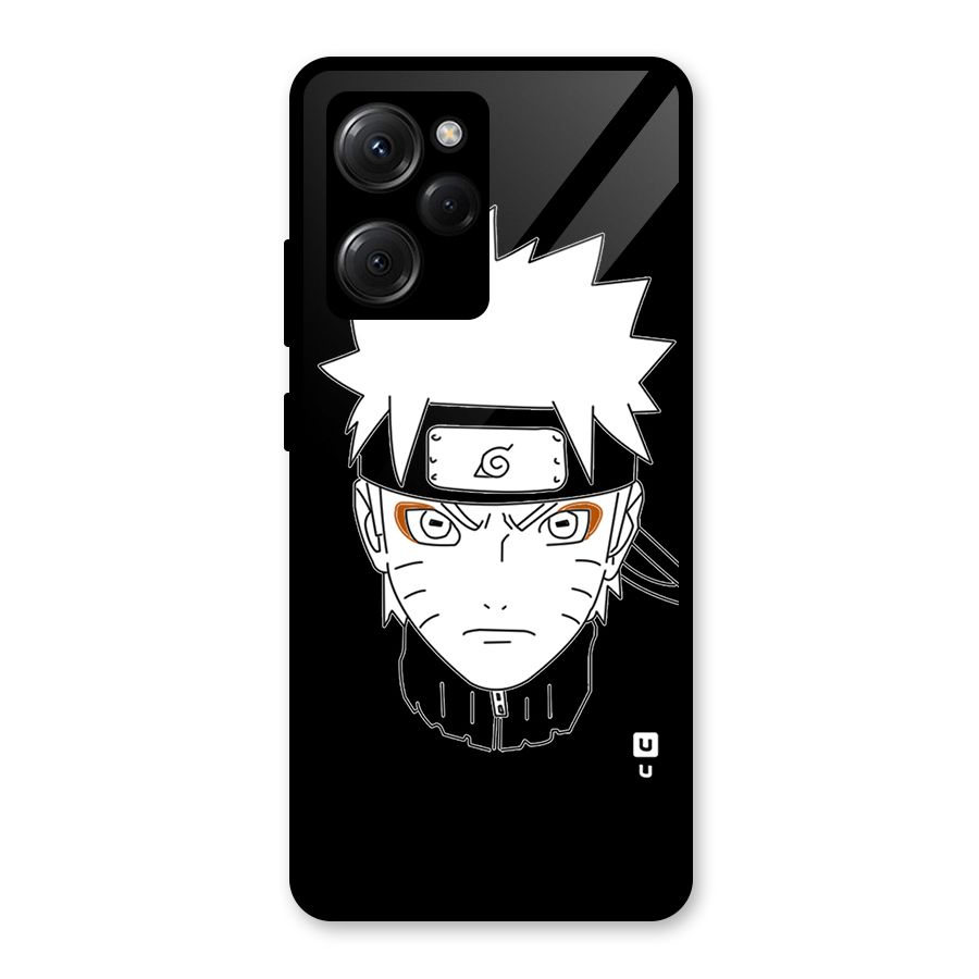 Naruto Black and White Art Glass Back Case for Poco X5 Pro
