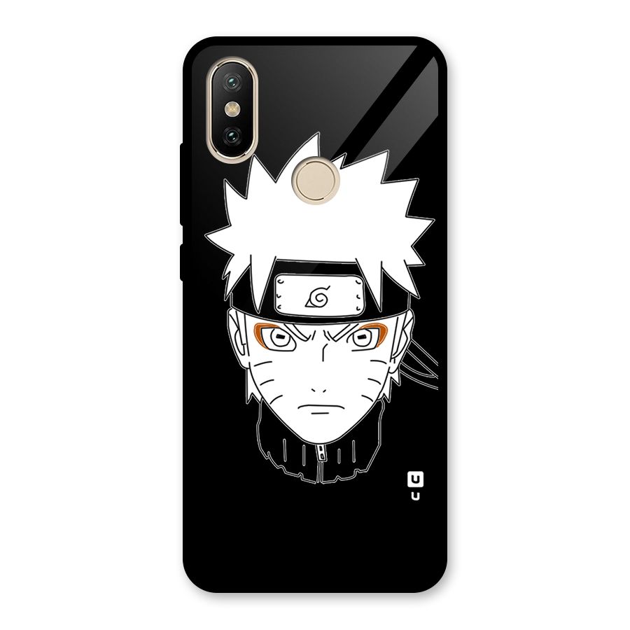 Naruto Black and White Art Glass Back Case for Redmi A2