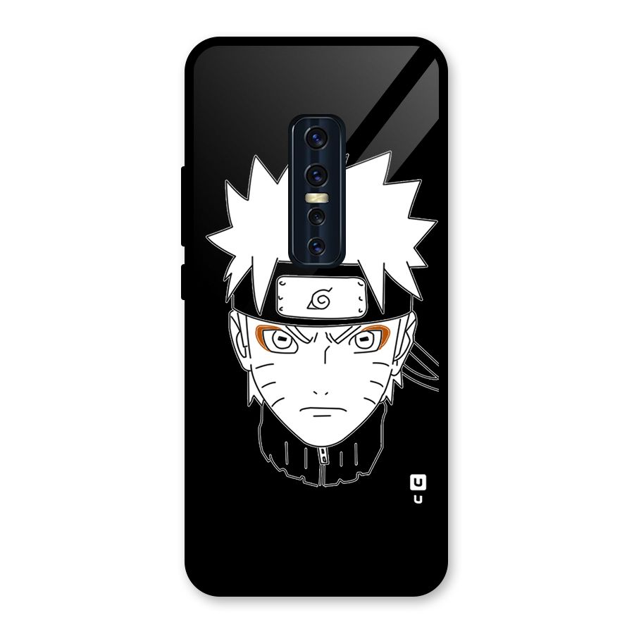 Naruto Black and White Art Glass Back Case for Vivo V17 Pro