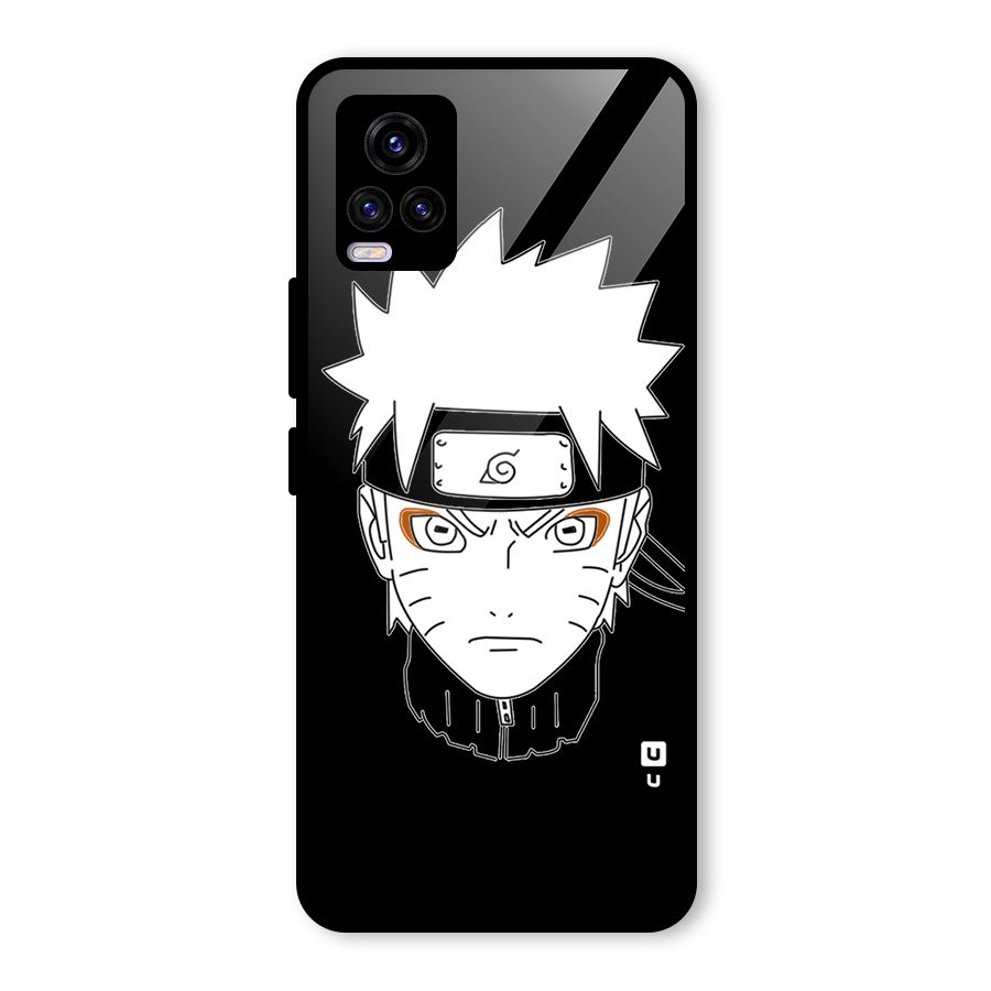 Naruto Black and White Art Glass Back Case for Vivo V20 2021