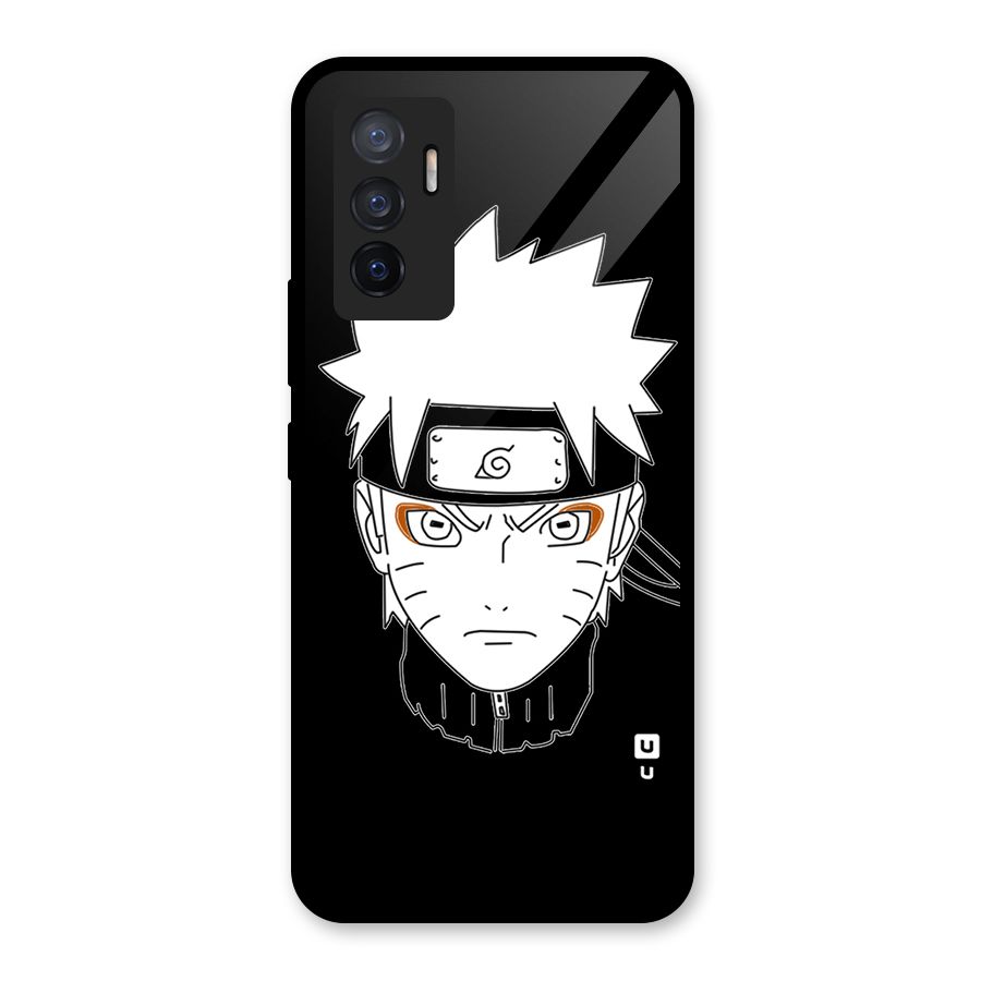 Naruto Black and White Art Glass Back Case for Vivo V23e