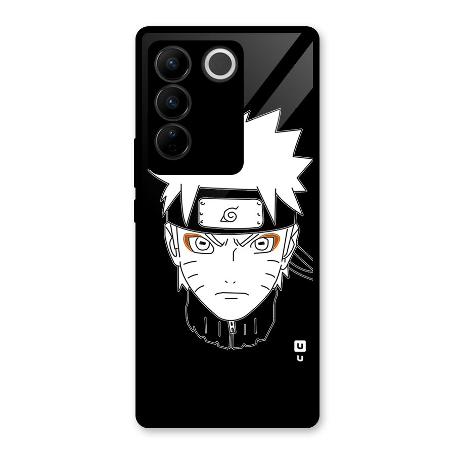 Naruto Black and White Art Glass Back Case for Vivo V27