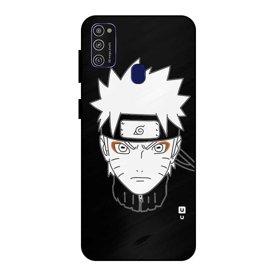 Naruto Black and White Art Metal Back Case for Galaxy M21