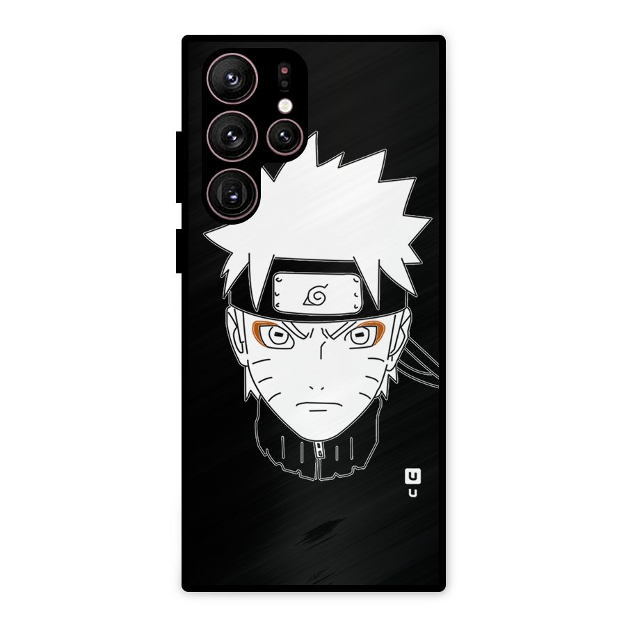Naruto Black and White Art Metal Back Case for Galaxy S22 Ultra 5G