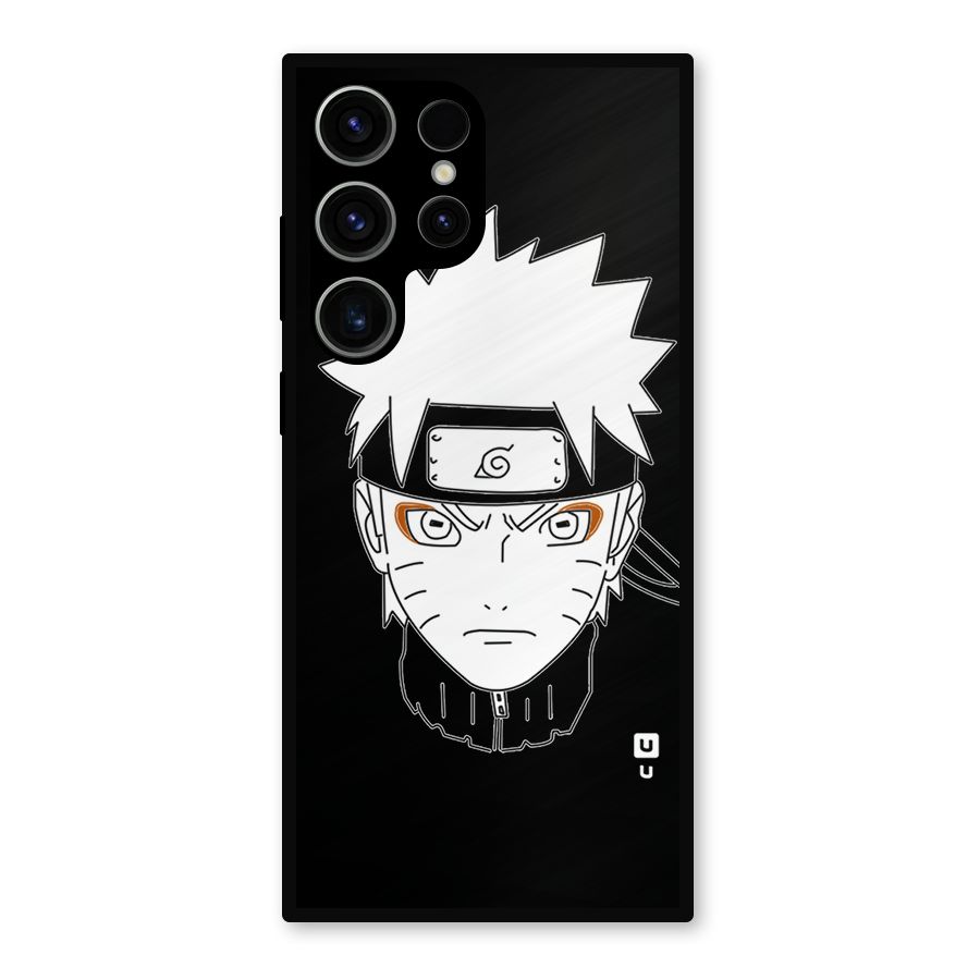 Naruto Black and White Art Metal Back Case for Galaxy S23 Ultra