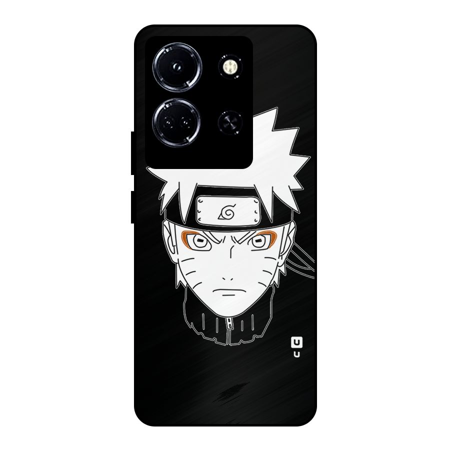 Naruto Black and White Art Metal Back Case for Infinix Note 30 5G