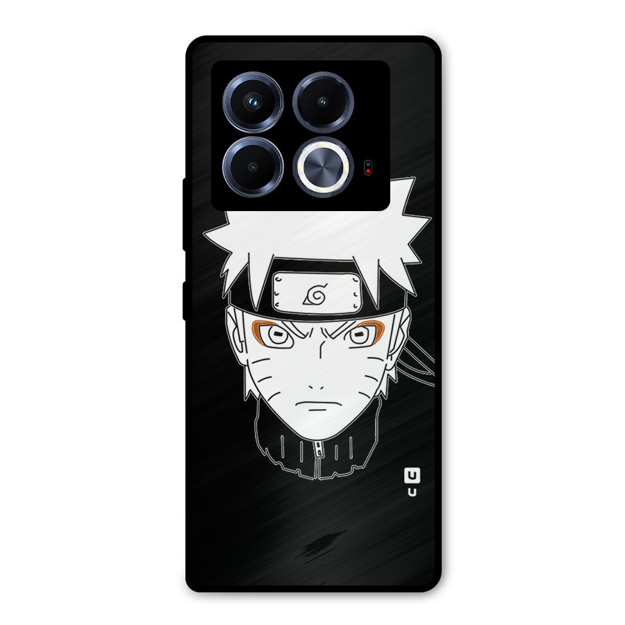 Naruto Black and White Art Metal Back Case for Infinix Note 40 5G